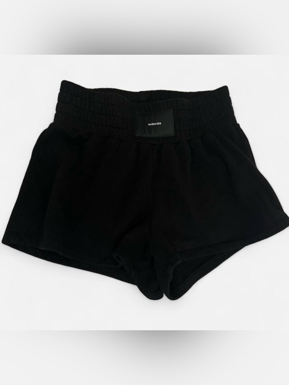 TALENTLESS Black High-Waist Athletic Boxing Lounge Shorts Cotton Women’s Medium - Picture 4 of 8